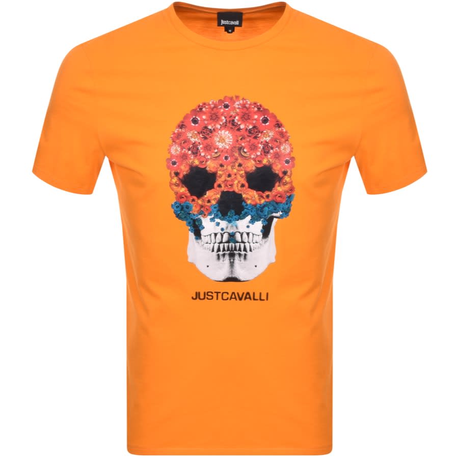 Alternative Image for ProductJust Cavalli Skull Logo T Shirt Orange1